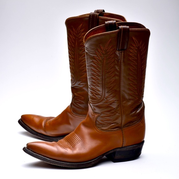 Vintage 1960s Tony Lama El Paso Texas Boots Brown
